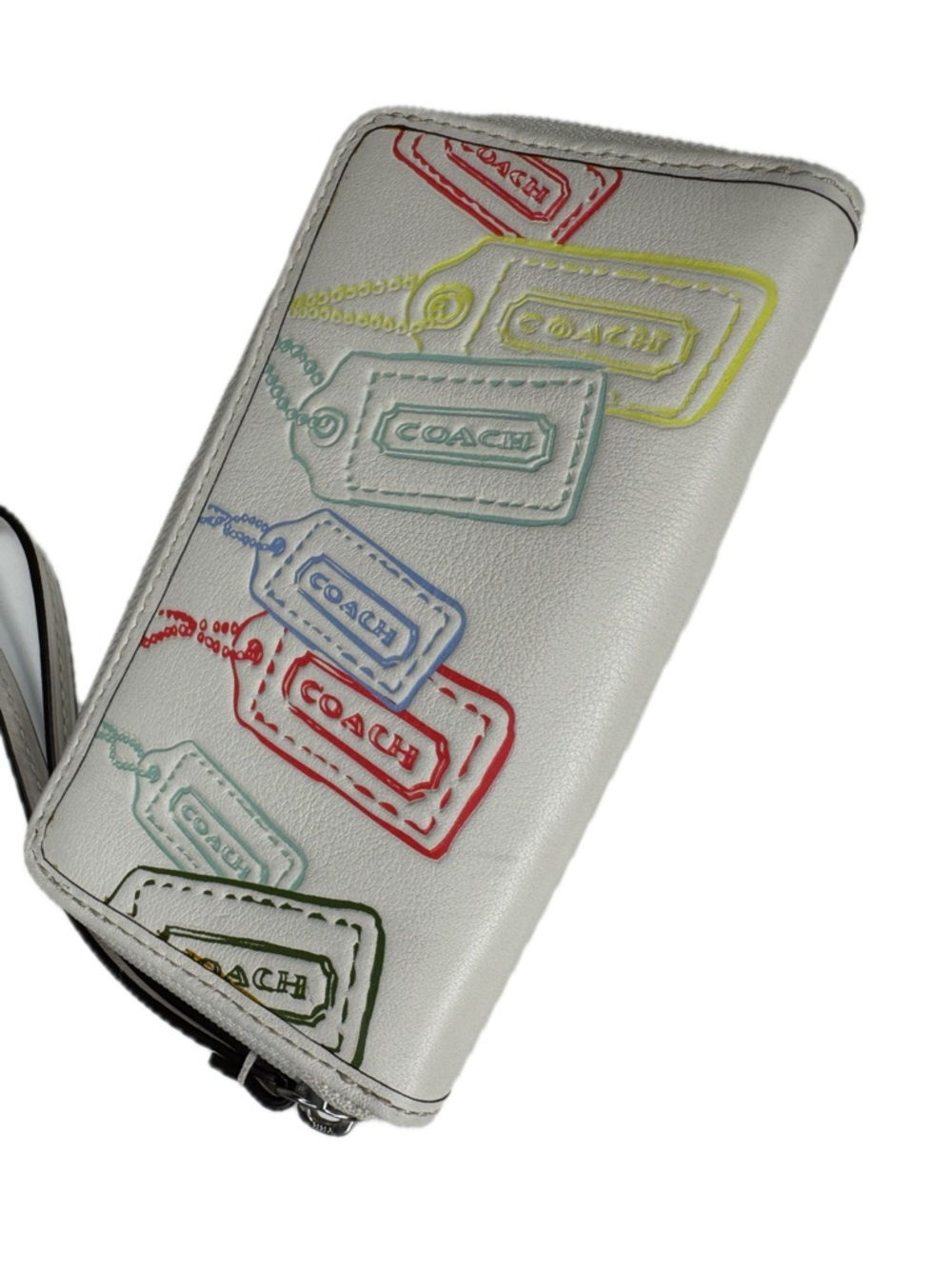 Coach White Leather Multicolor Y2K Hangtag Wallet - Picture 6 of 15